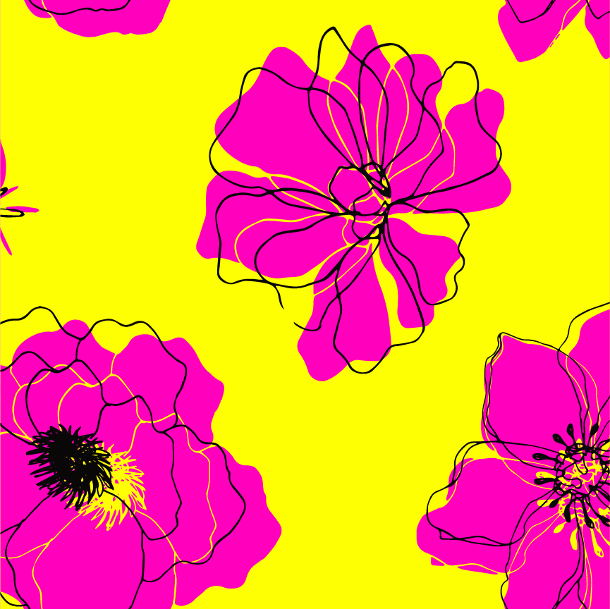 Neon Yellow and Pink Floral BFT