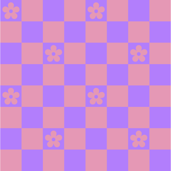 25S Purple and Pink Daisy Checker