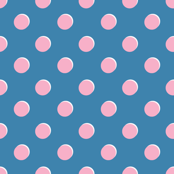 Barbie Pink Dot on Blue Woven Sateen