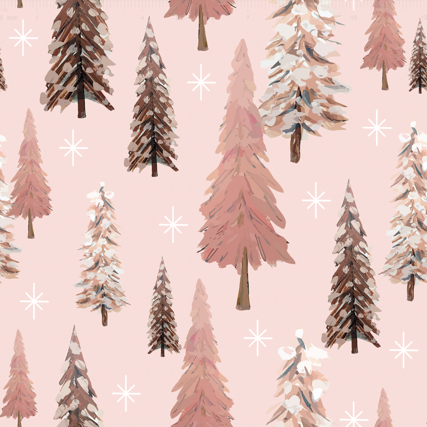 Pink Frosty Trees Woven