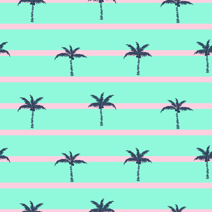 Mint and Pink Stripe Palms Swim