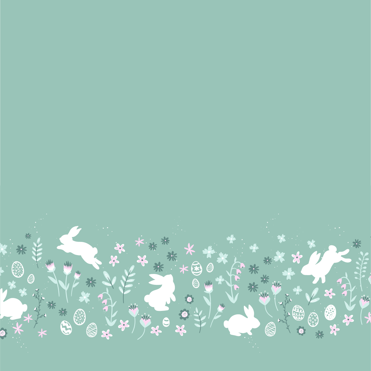 Small Bunnies and Floral Border BFT
